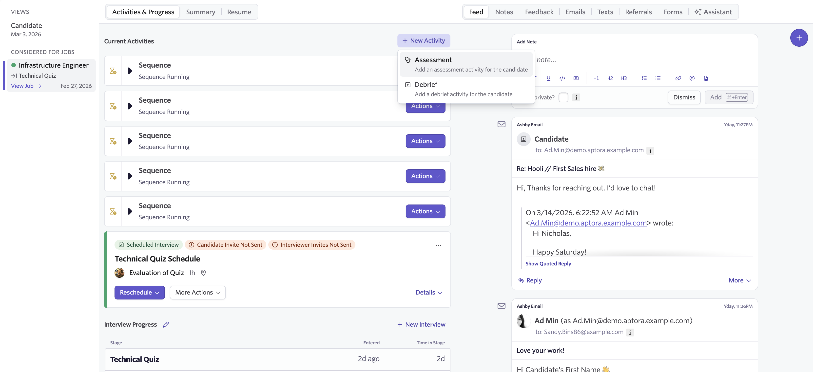 New Activity > Assessment in Ashby
